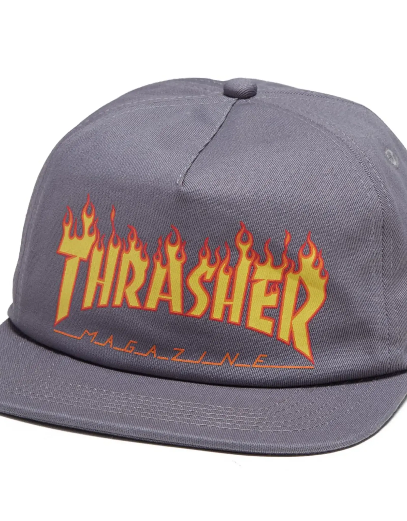 THRASHER Printed Flame Snapback Hat - Grey