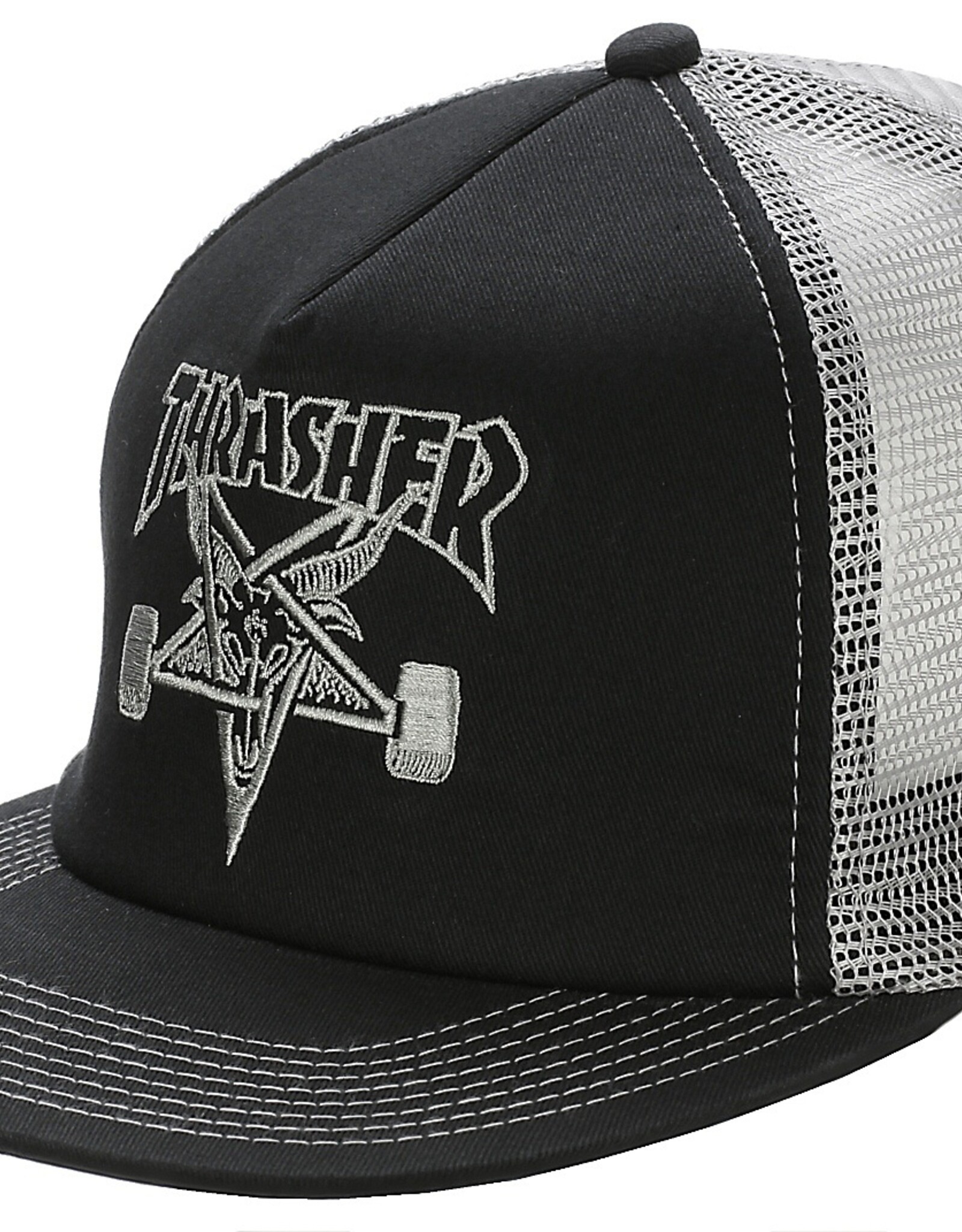 THRASHER Skategoat Trucker Hat - Black/Grey