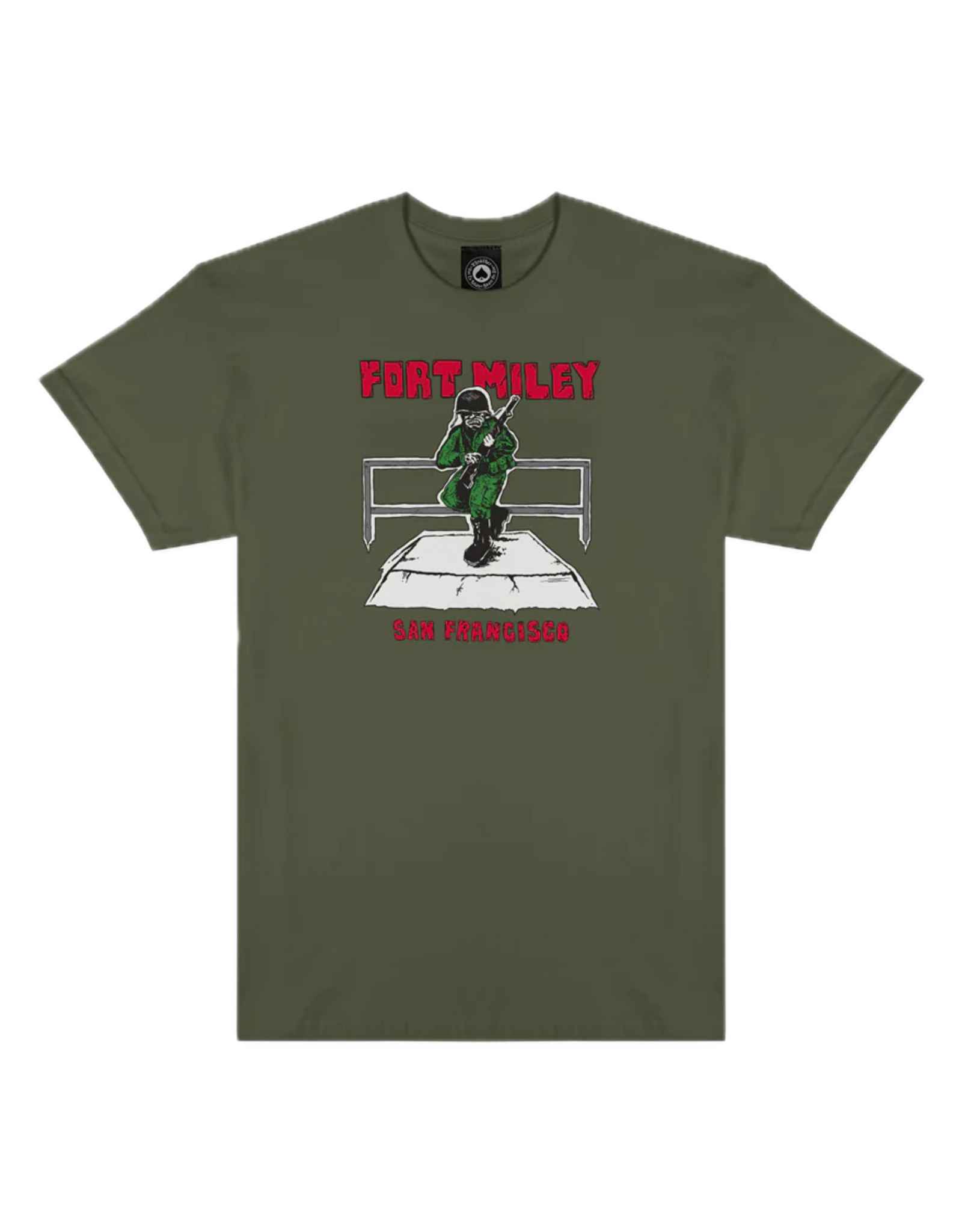 THRASHER Fort Miley By Mike Gigliotti Tee - Army Green