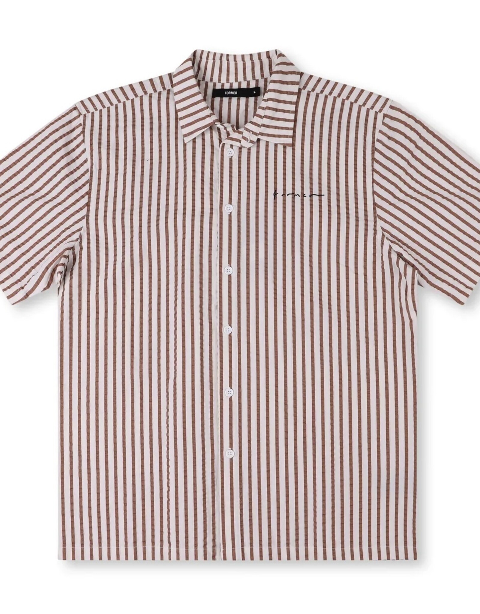 FORMER Vivian Seersucker S/S Button Down Shirt - Copper