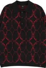 FORMER FORMER COIL KNIT L/S POLO - BLACK BLOOD