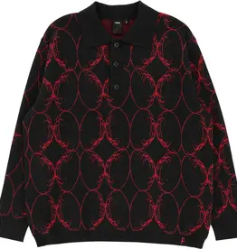 FORMER FORMER COIL KNIT L/S POLO - BLACK BLOOD