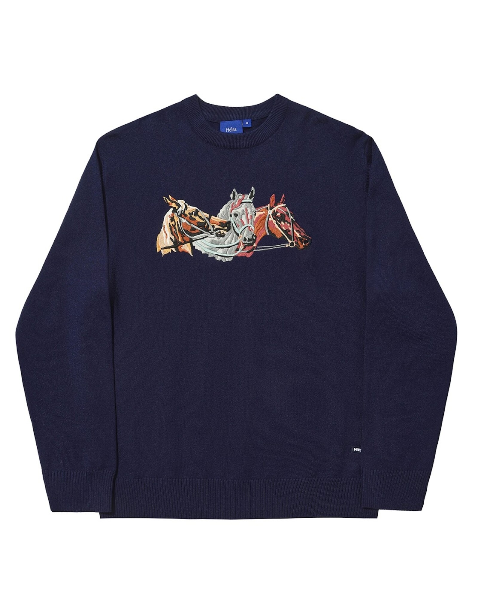 HÉLAS Horses Crewneck Knit - Navy