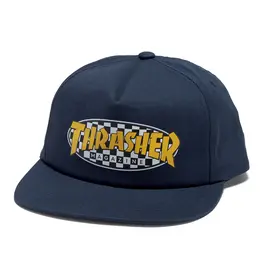 THRASHER Checkered Oval Hat - Navy