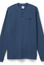 NEW BALANCE Numeric Waffle Knit Long Sleeve Henley - Vintage Indigo