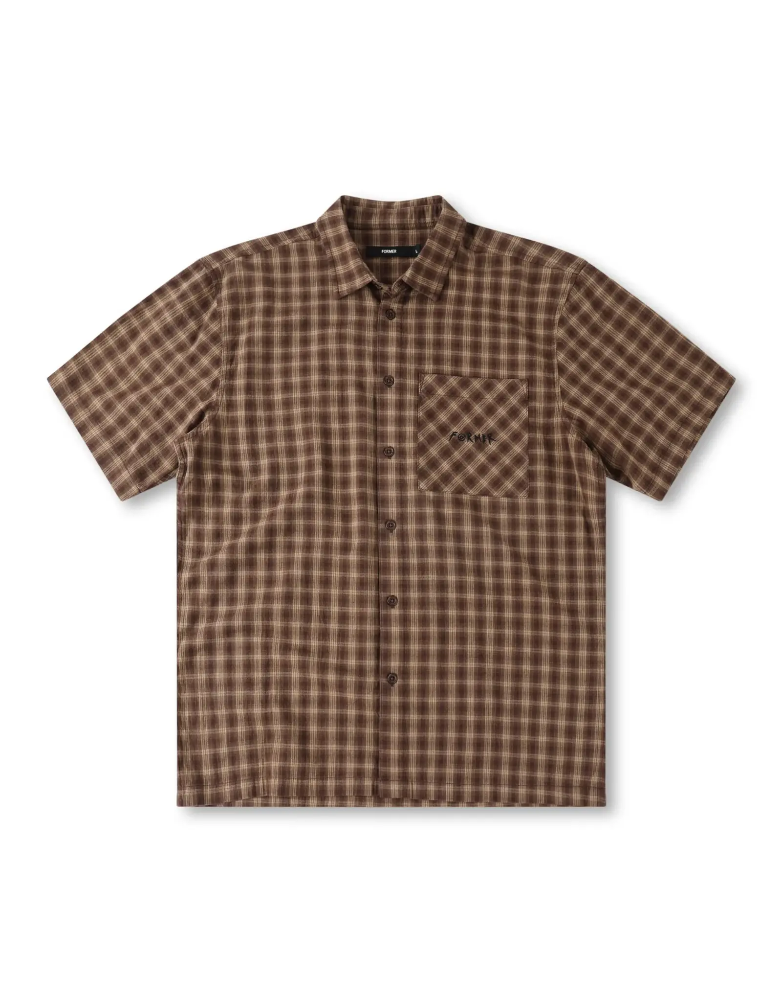 FORMER Manners Check S/S Shirt - Bark