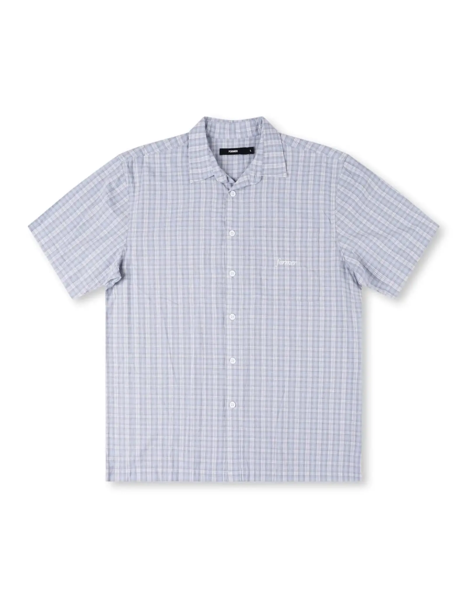 FORMER Manners Check S/S Shirt - Vintage Navy