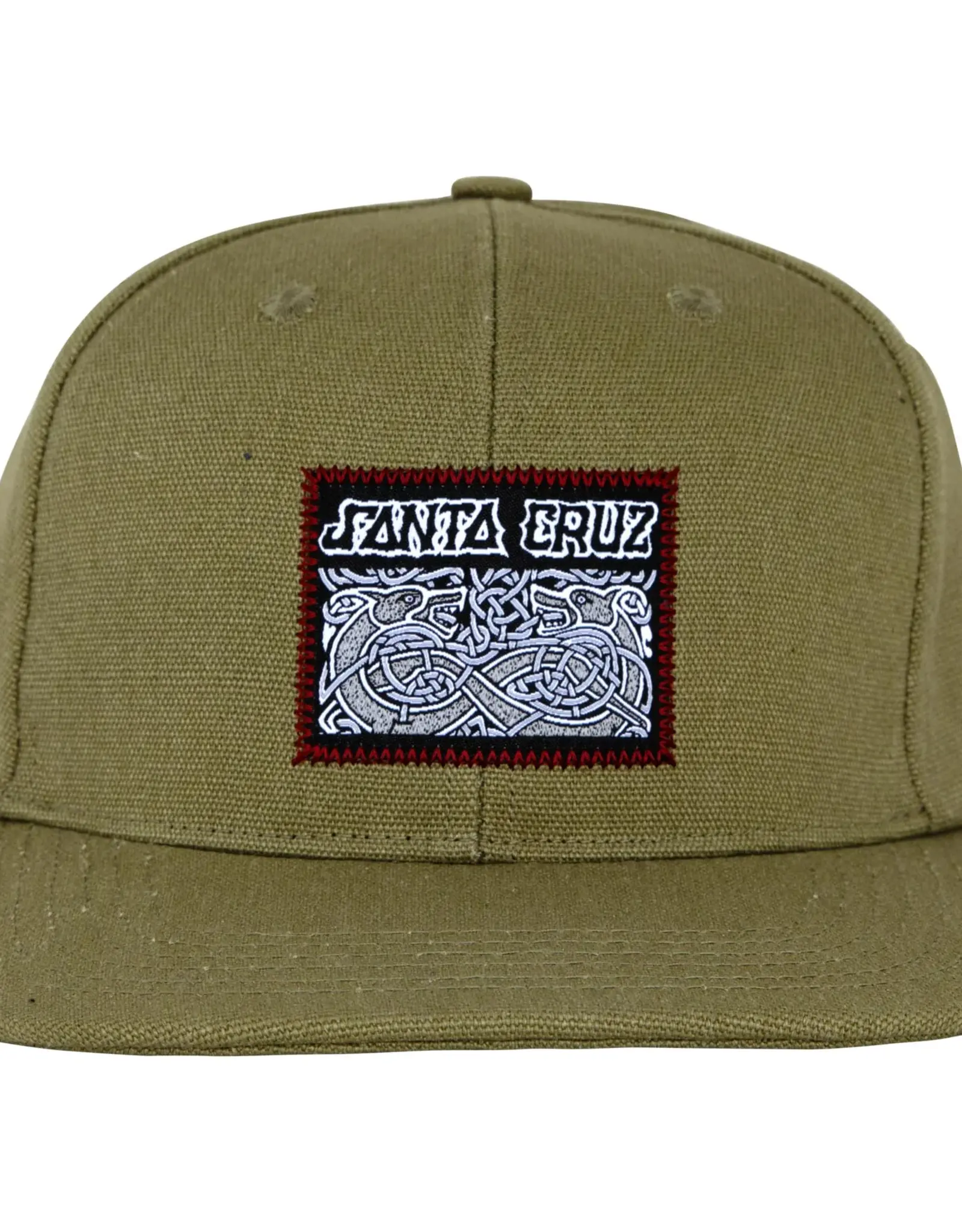 SANTA CRUZ Dressen Celtic Dogs Structured Snapback Hat - Olive