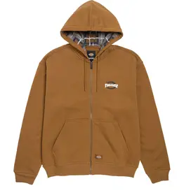 DICKIES Thrasher X Dickies Zip Through Hoodie - Duck Brown