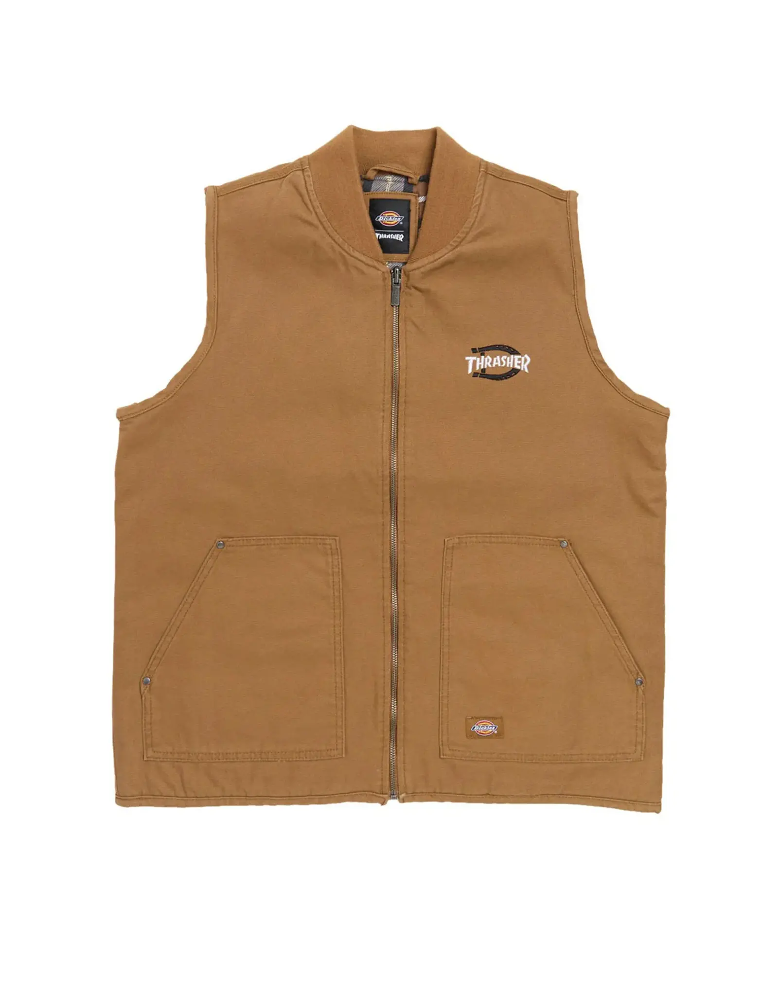 DICKIES Thrasher X Dickies Lined Work Vest - Duck Brown