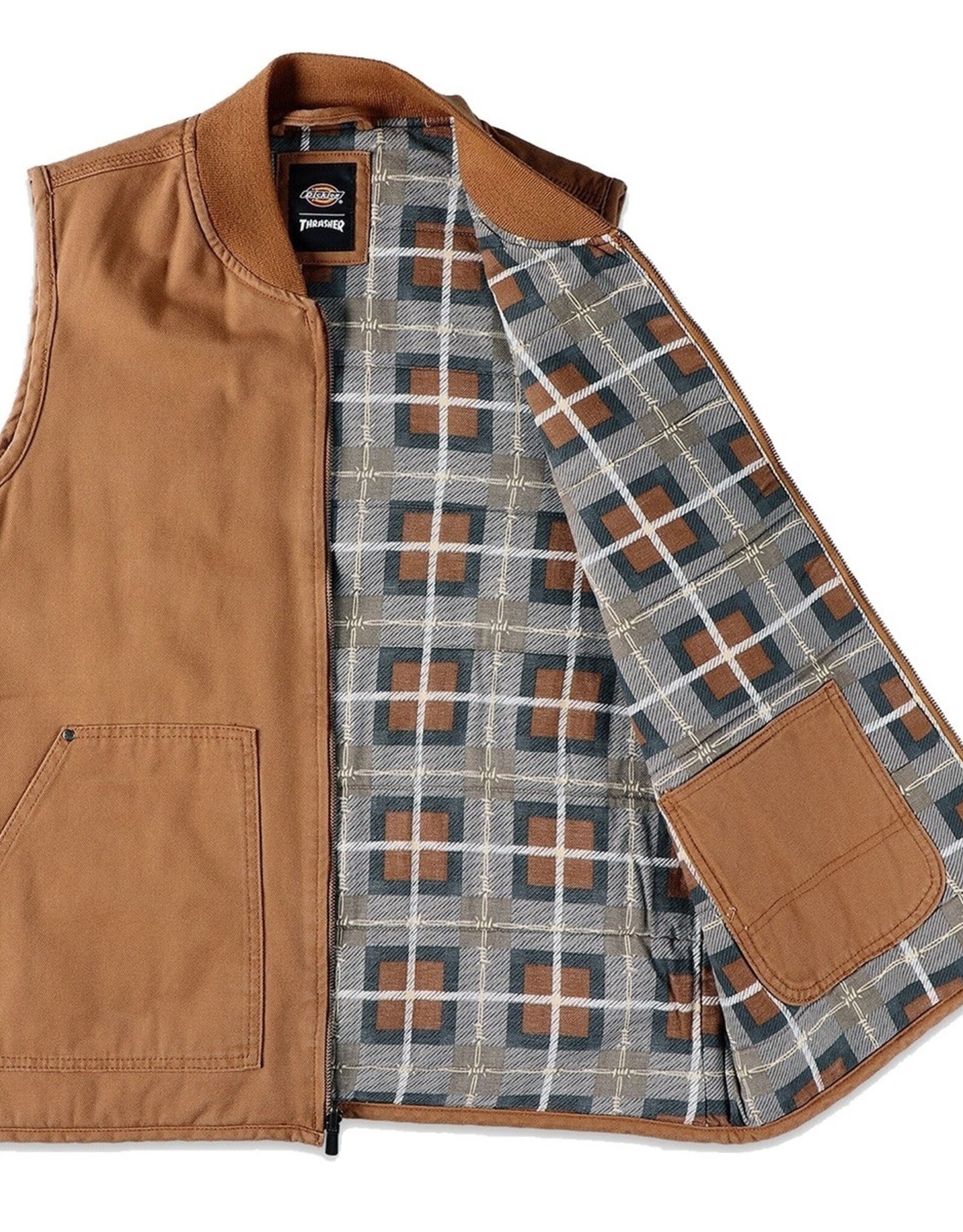 DICKIES Thrasher X Dickies Lined Work Vest - Duck Brown