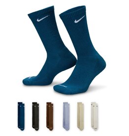 NIKE Everyday Plus Cushioned Training Crew Socks 6 Pack - Blue Multi