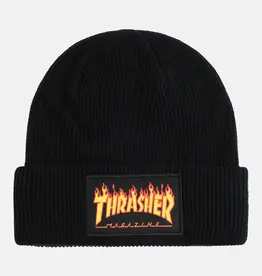 THRASHER Flame Patch Beanie - Black