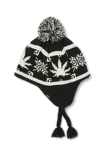 Arctic Plant Life Braided Beanie - Black