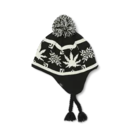 Arctic Plant Life Braided Beanie - Black