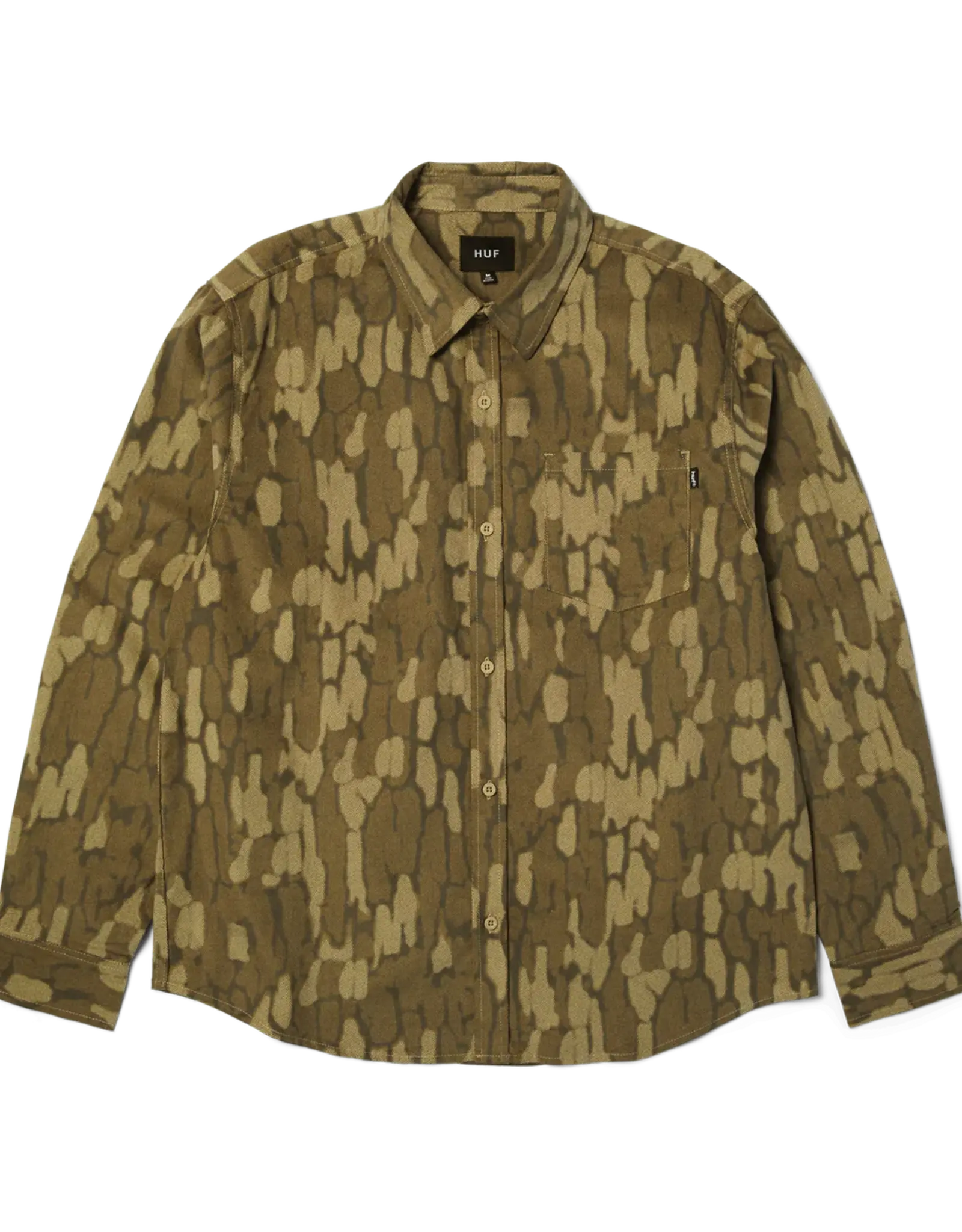 HUF Warped Camo Corduroy Shirt - Muted Camo