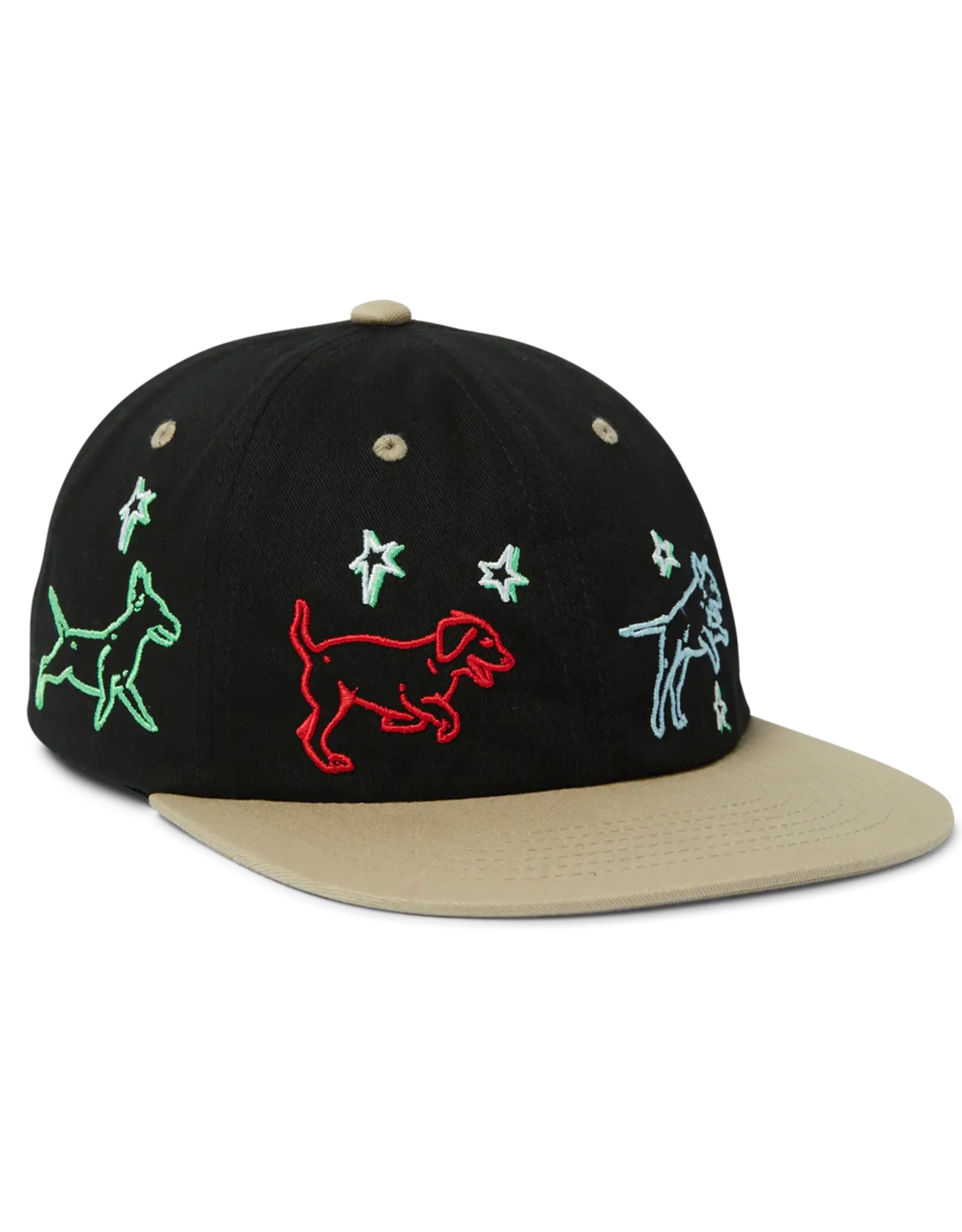 Fetch 6 Panel Snapback Hat - Black