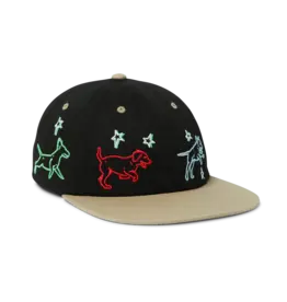 Fetch 6 Panel Snapback Hat - Black