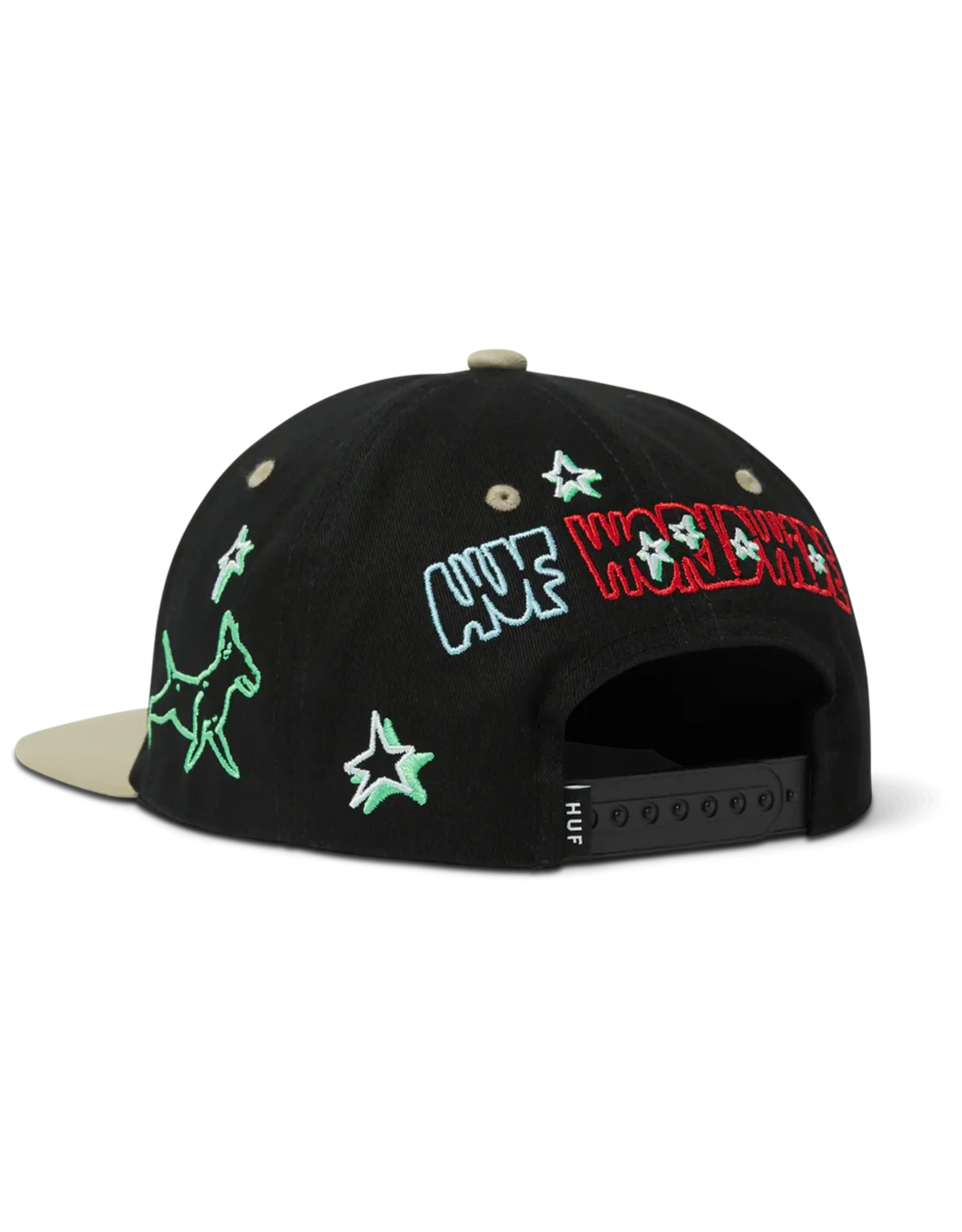 Fetch 6 Panel Snapback Hat - Black