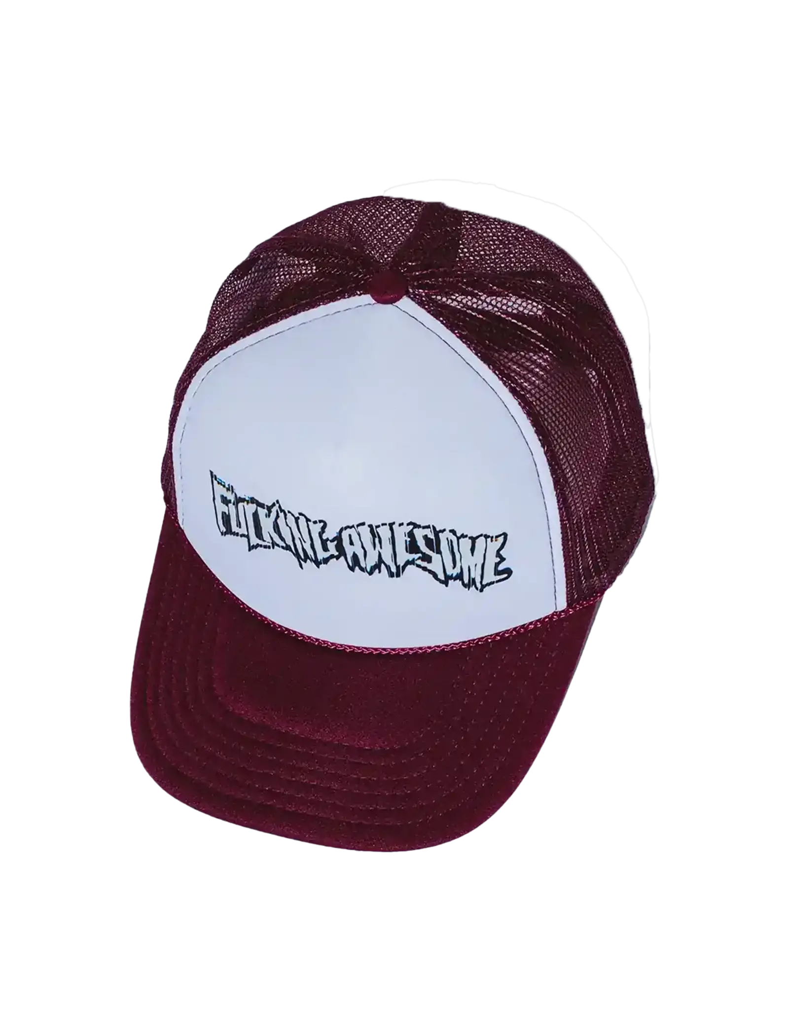 FUCKING AWESOME Scanner Warp Stamp Trucker Hat - Maroon