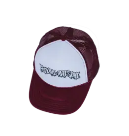 FUCKING AWESOME Scanner Warp Stamp Trucker Hat - Maroon
