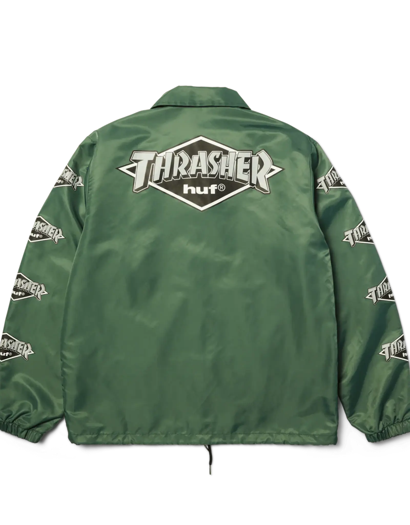 Thrasher X Huf Logo Jacket - Forest Green