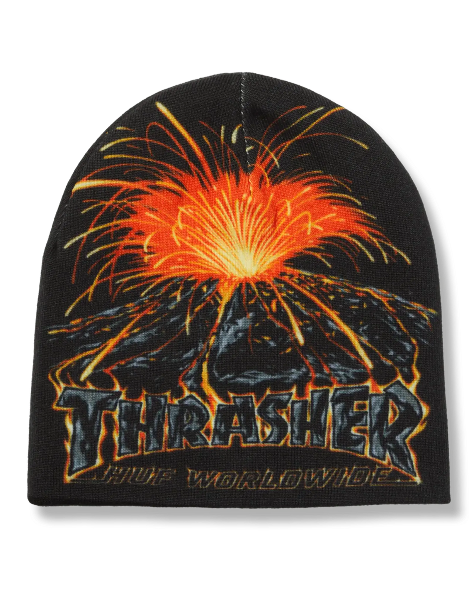 Thrasher X Huf Meltdown Reversible Beanie - Black