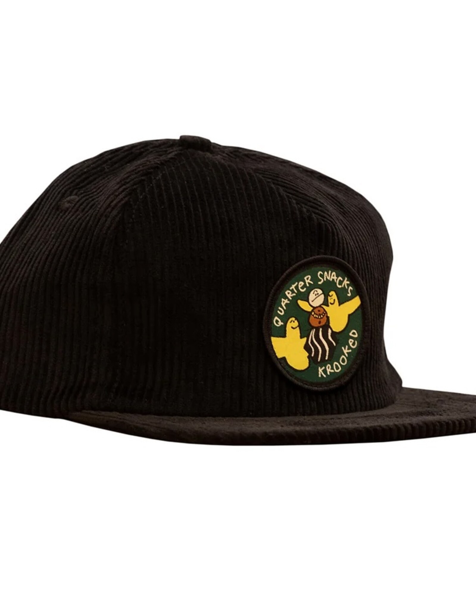 Quartersnacks X Krooked Snackbird Snapback Cord Hat - Black