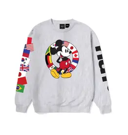Worldwide Mickey Tour Crewneck - Heather Grey