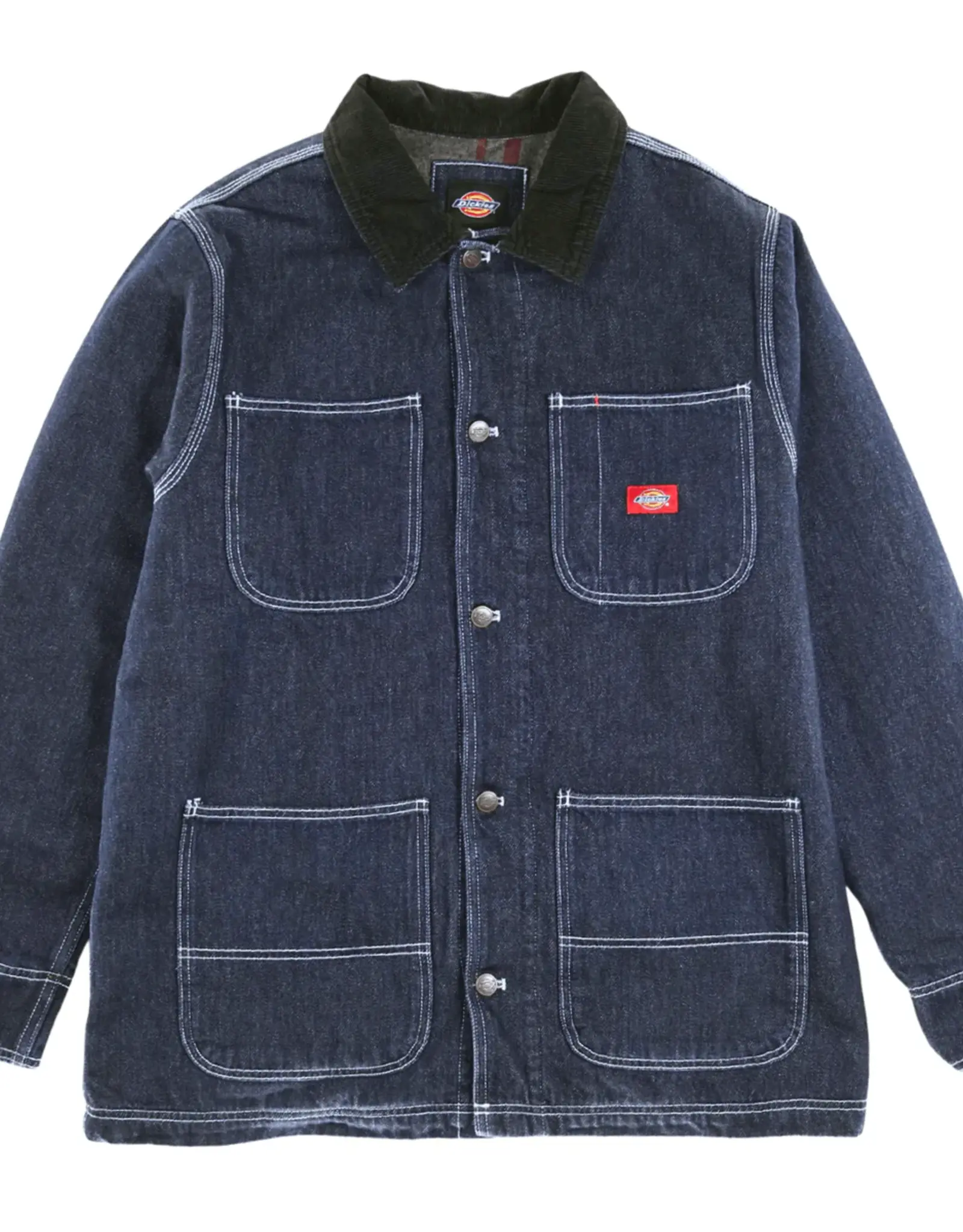 DICKIES Denim Blanket Lined Chore Coat - Rinsed Indigo Blue