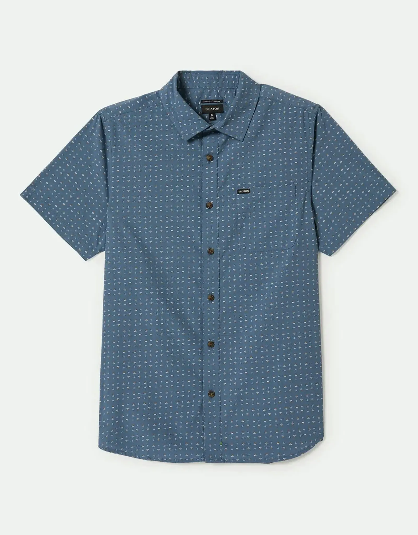 BRIXTON BRIXTON CHARTER S/S BUTTON - BLUE HAZE