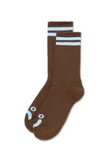 Happy Sad Rib Socks - Brown / Blue