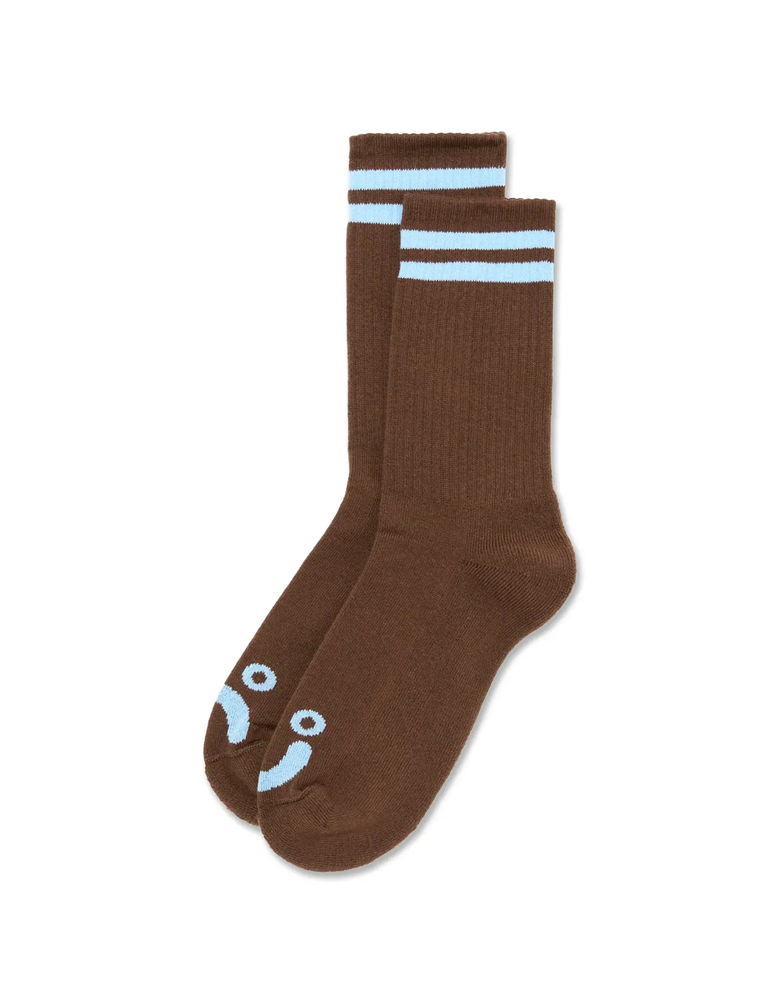 POLAR Happy Sad Rib Socks - Brown / Blue