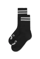 POLAR Happy Sad Rib Socks - Black / Heather Grey