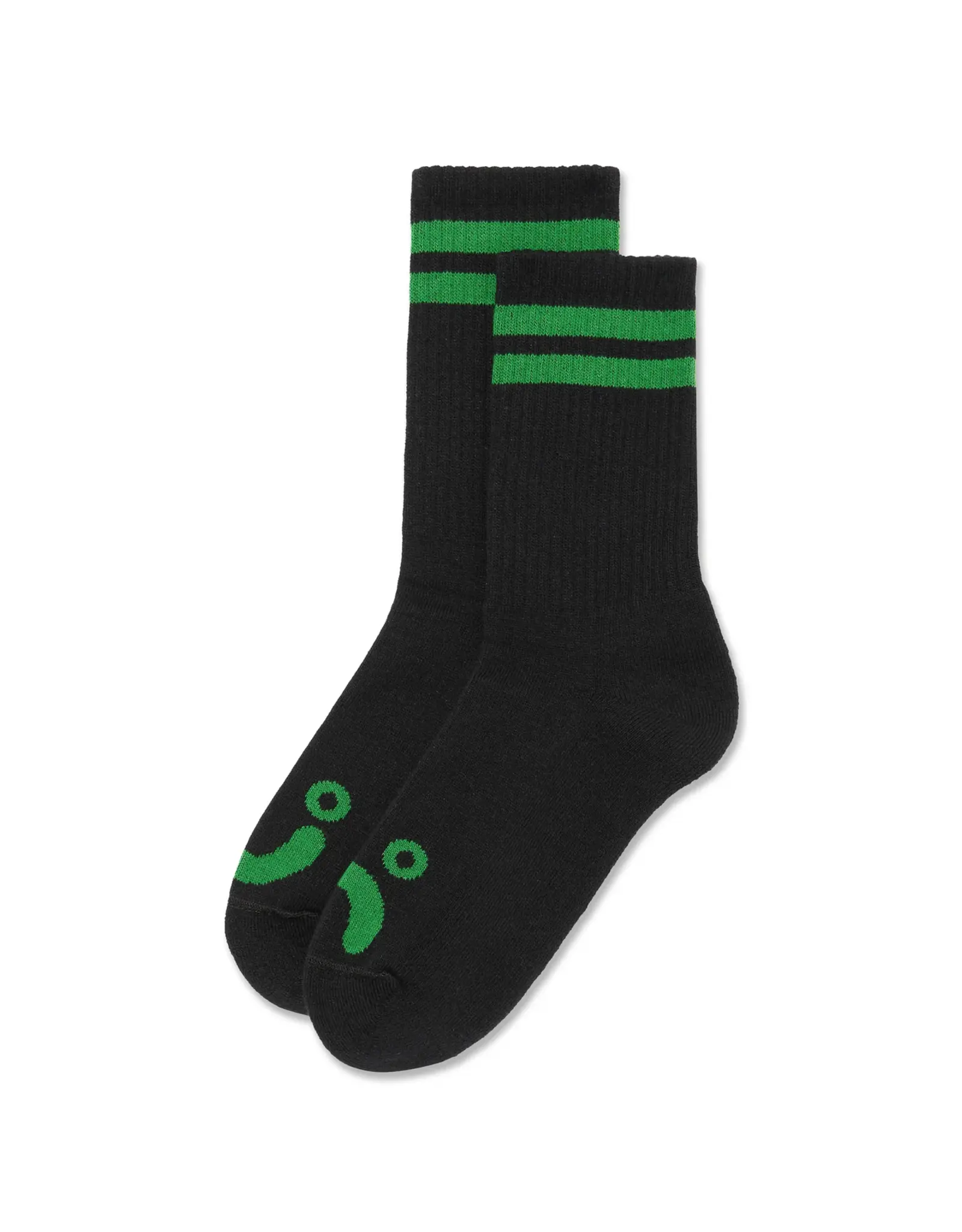 POLAR Happy Sad Rib Socks - Black / Green