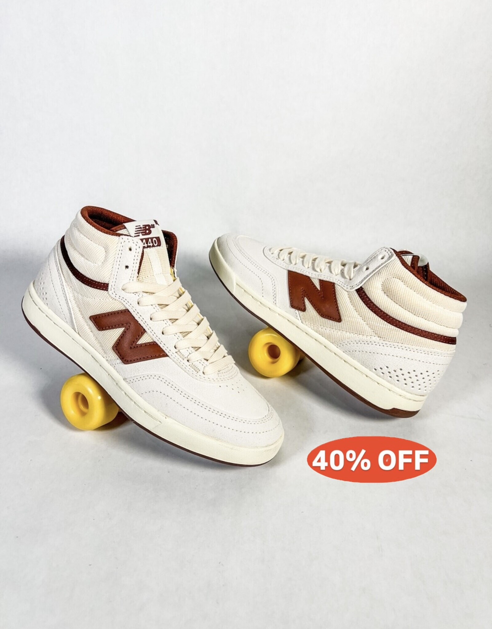NEW BALANCE NUMERIC 440 HIGH V2 - WHITE/BROWN