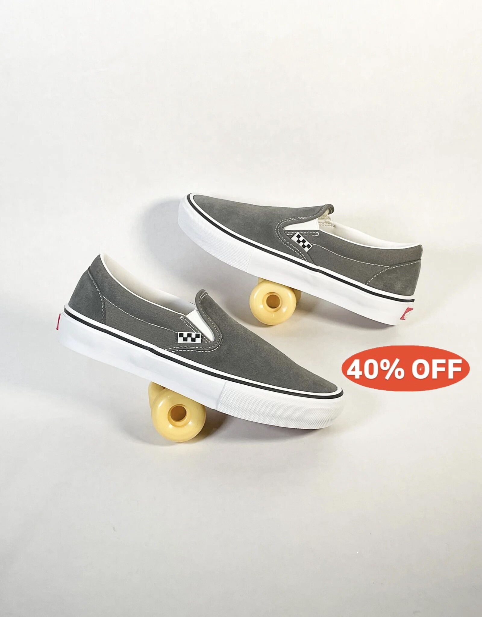 VANS MN SKATE SLIP-ON PEWTER/WHITE