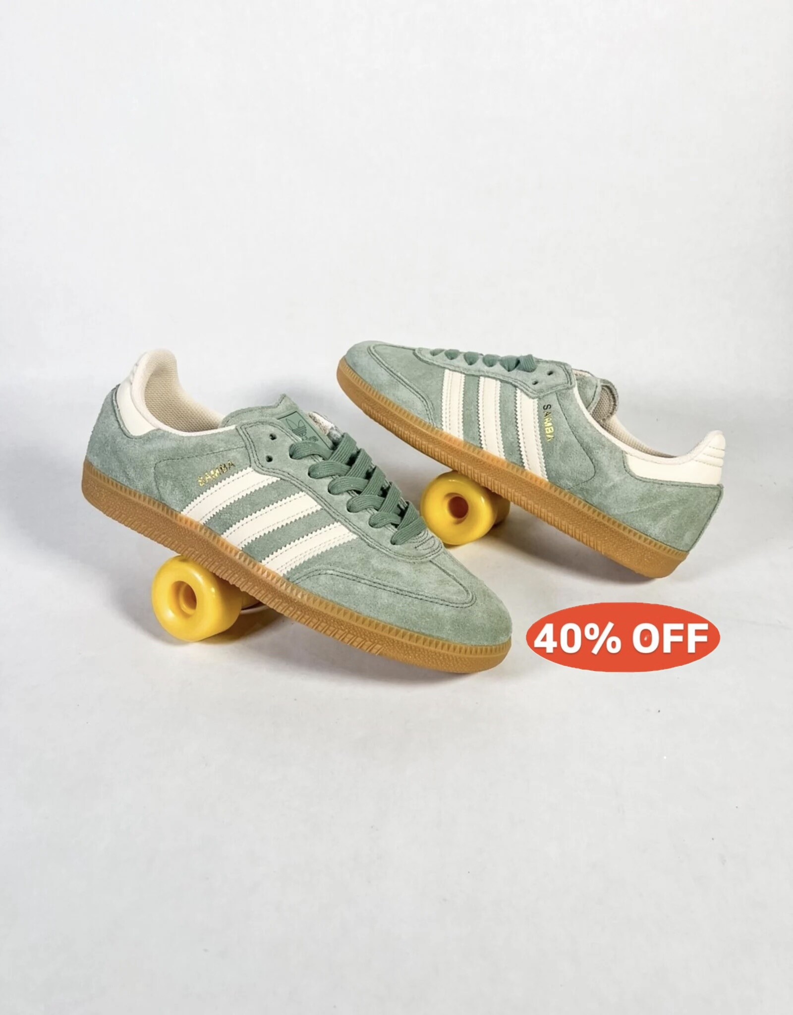 ADIDAS SAMBA ADV SILVER GREEN/WONDER WHITE