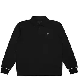 BRIXTON BRIXTON CARLOS L/S POLO - BLACK/WHITE