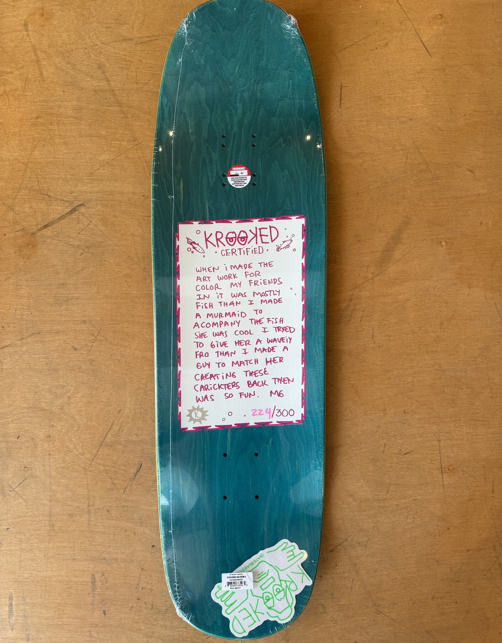 Mark Gonzales Mermaid Hand Screened Pro Deck - 9.25