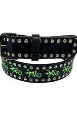 LOOSEY Gecko Rhinestone Belt - Black