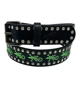 LOOSEY Gecko Rhinestone Belt - Black