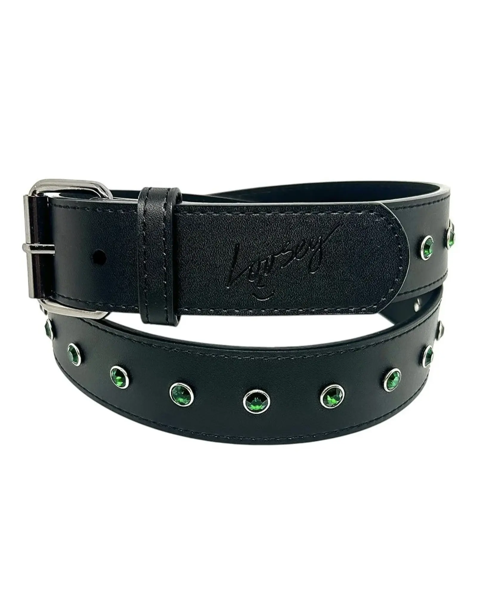 LOOSEY Rhinestone Belt - Black
