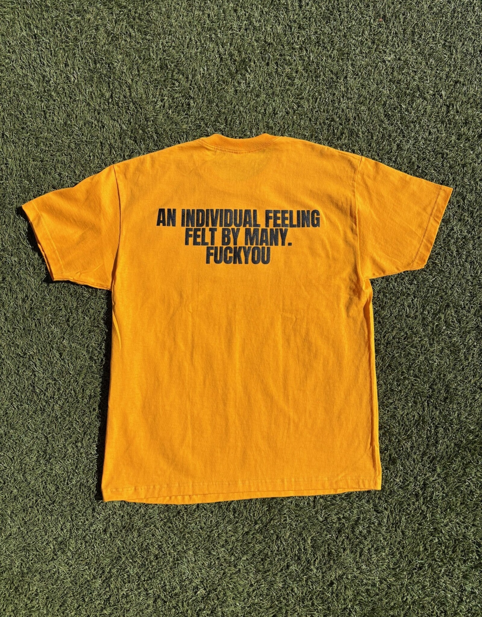 FCKYUYUFCK Felt By Many Double Sided Tee - Yellow / Black