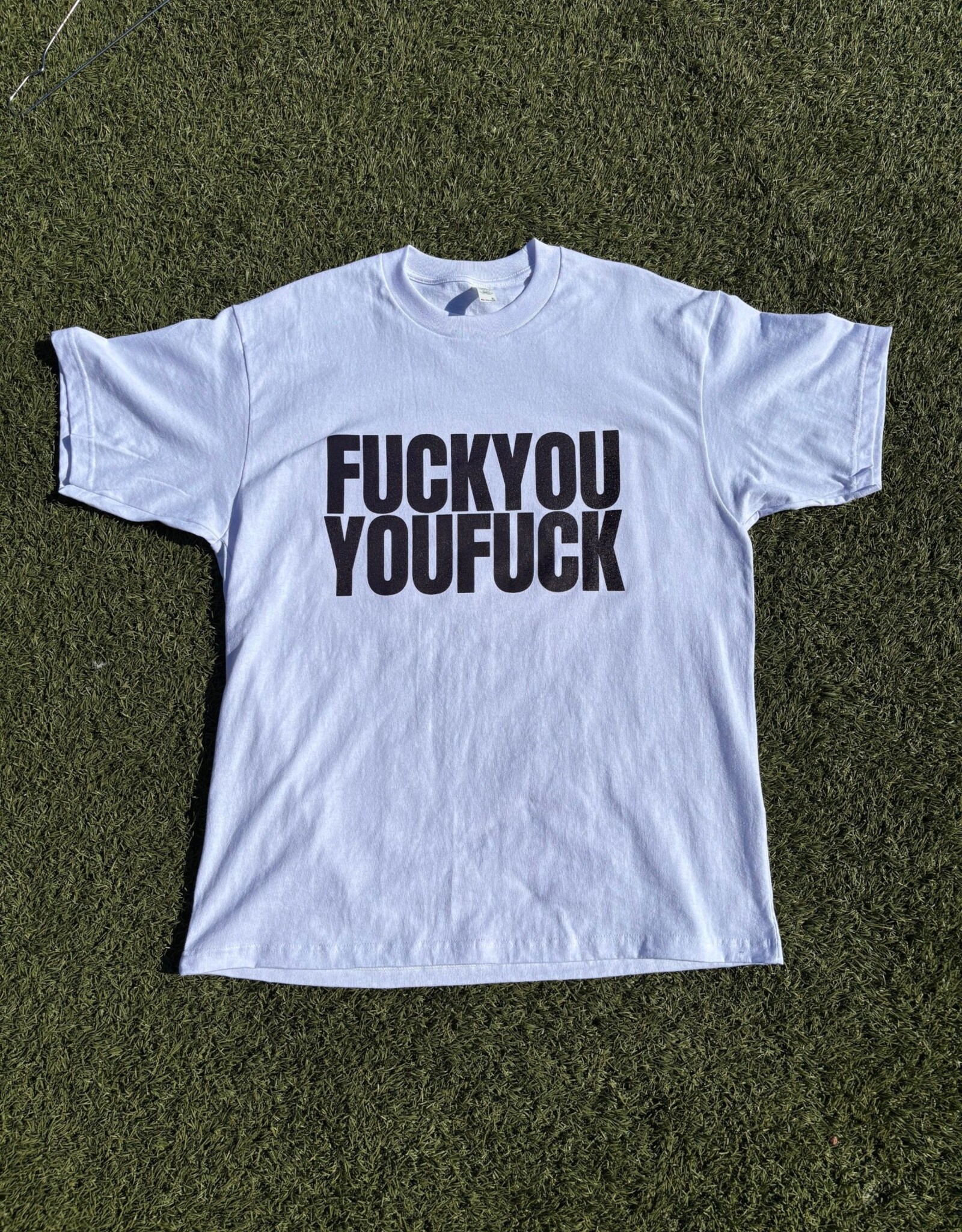 FCKYUYUFCK Double Sided Fat Print Tee - White / Midnight Purple