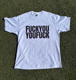 FCKYUYUFCK Double Sided Fat Print Tee - White / Midnight Purple