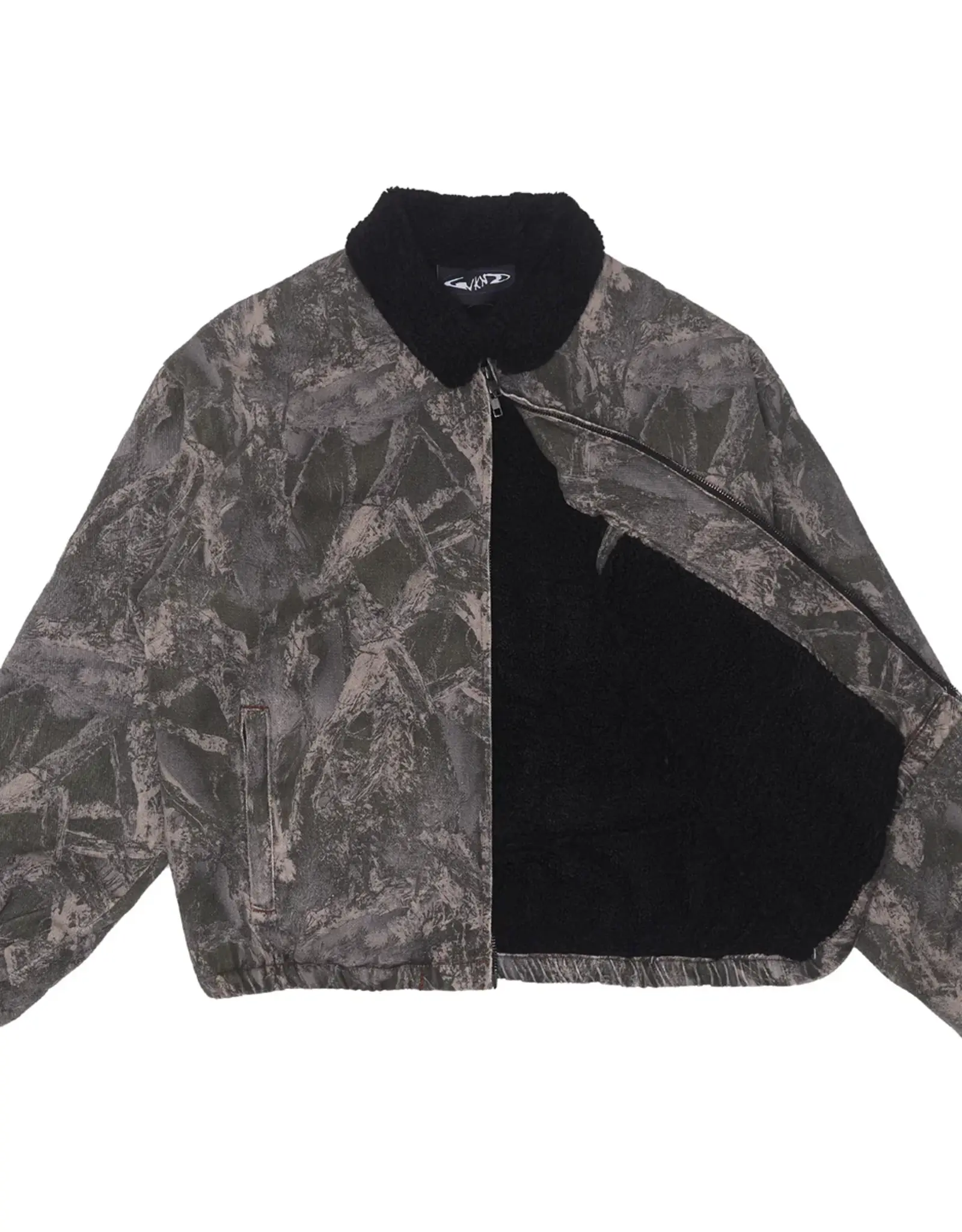 Zip Jacket Sherpa Lined Denim - Camo