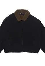 Zip Jacket Sherpa Lined Denim - Washed Black