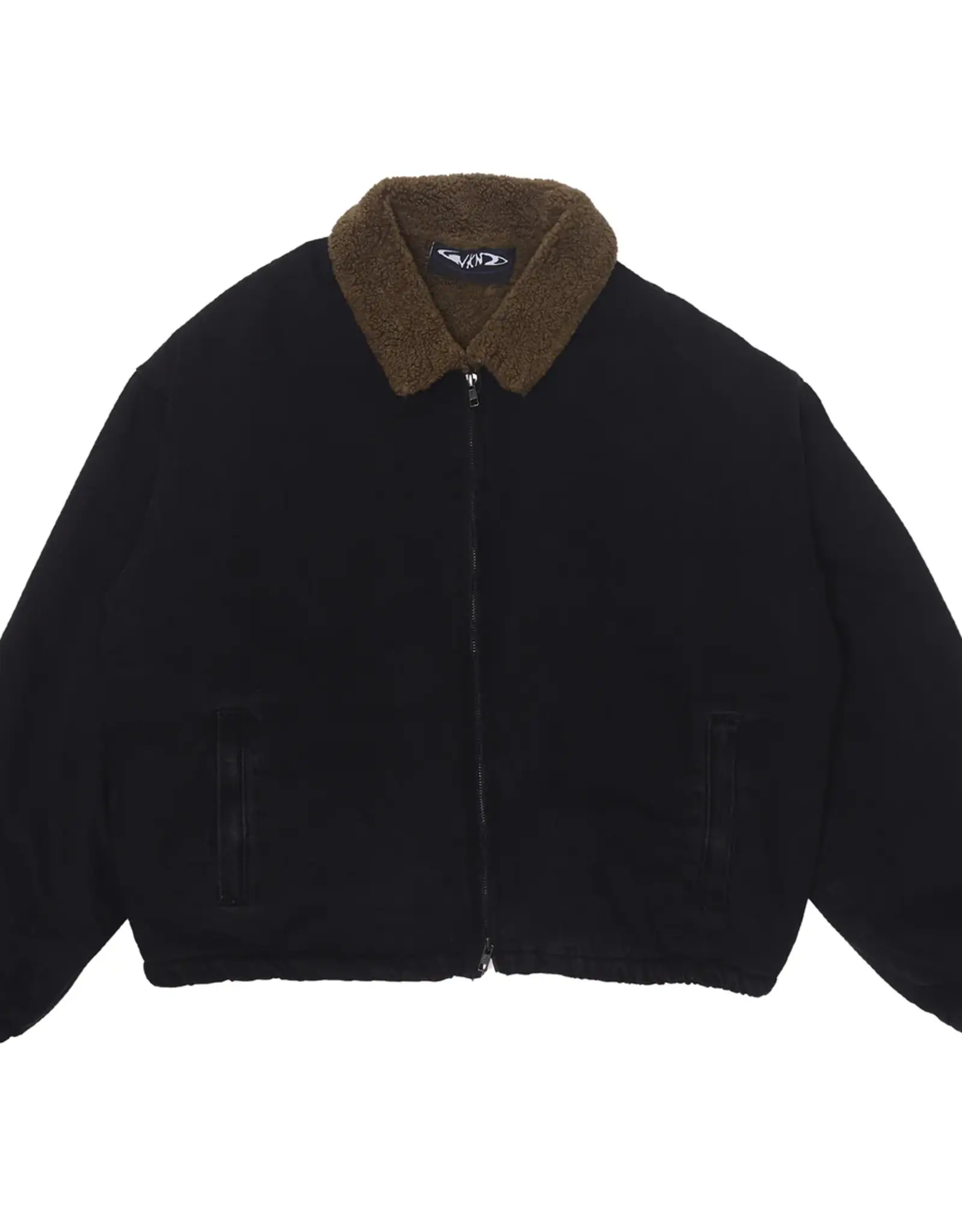 Zip Jacket Sherpa Lined Denim - Washed Black