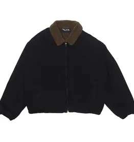 Zip Jacket Sherpa Lined Denim - Washed Black